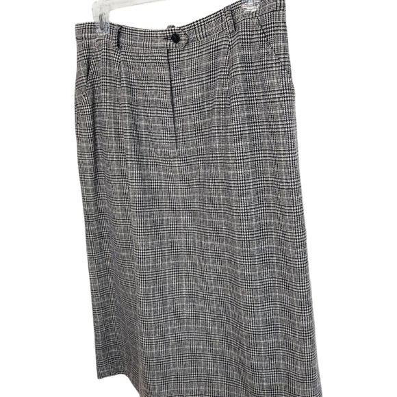 Pendleton 100% Wool Skirt Plaid Gray Black Vintage 12 Lined Pockets Made in USA - Picture 4 of 13